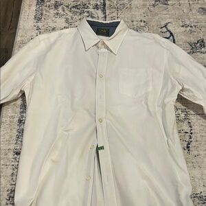 Lands' End White Men's Casual Button Down Shirt